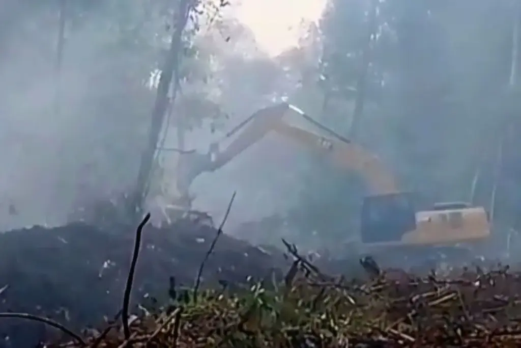 Karhutla Lingga Meluas, Tiga Alat Berat Dikerahkan Buat Parit Pembatas