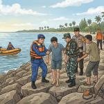 Dua Remaja Tewas Terseret Arus Saat Mancing di Pantai Bengkalis