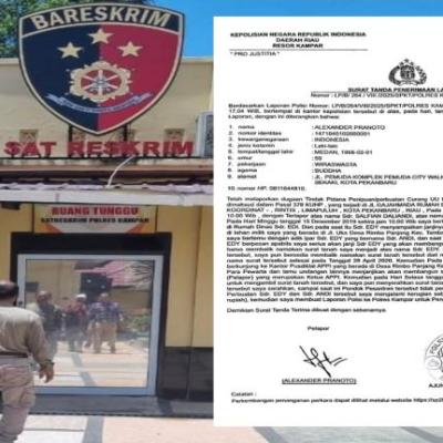 Mantan Wakil Gubernur Riau Edy Natar Dilaporkan ke Polres Kampar atas Dugaan Penipuan