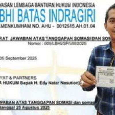 LBHI Batas Indragiri Balas Somasi, Ungkap Kronologi Sengketa Lahan Alex VS Edy Natar di Kampar