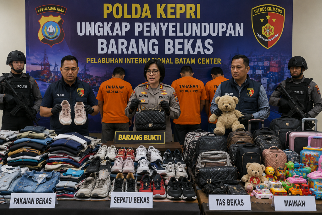 Modus Titip Barang, Polda Kepri Ungkap Penyelundupan Barang Bekas