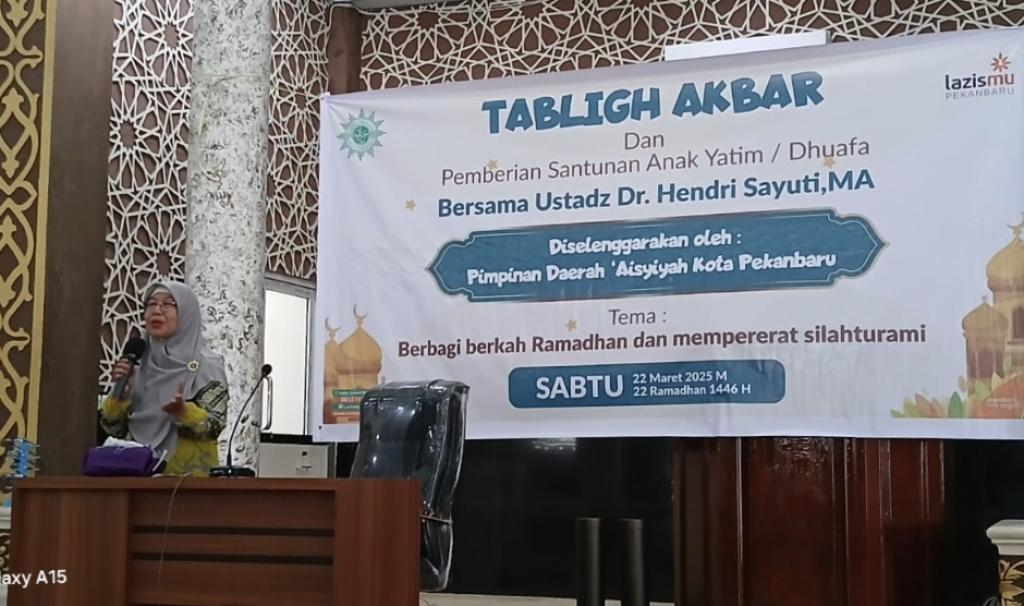 Aisyiyah Kota Pekanbaru Berikan Santunan kepada Anak Yatim dan Dhuafa