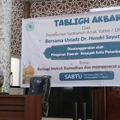 Aisyiyah Kota Pekanbaru Berikan Santunan kepada Anak Yatim dan Dhuafa
