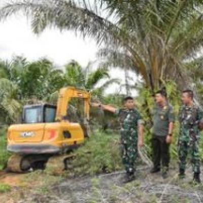Danrem 031/Wira Bima Saksikan Langsung Penumbangan Sawit di Kawasan TNTN