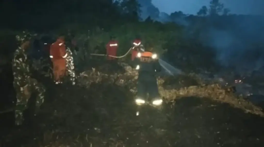 Kebakaran 15 Hektare Lahan di Lingga, Tim Gabungan Terkendala Pasokan Air