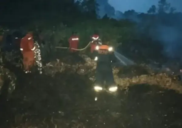 Kebakaran 15 Hektare Lahan di Lingga, Tim Gabungan Terkendala Pasokan Air