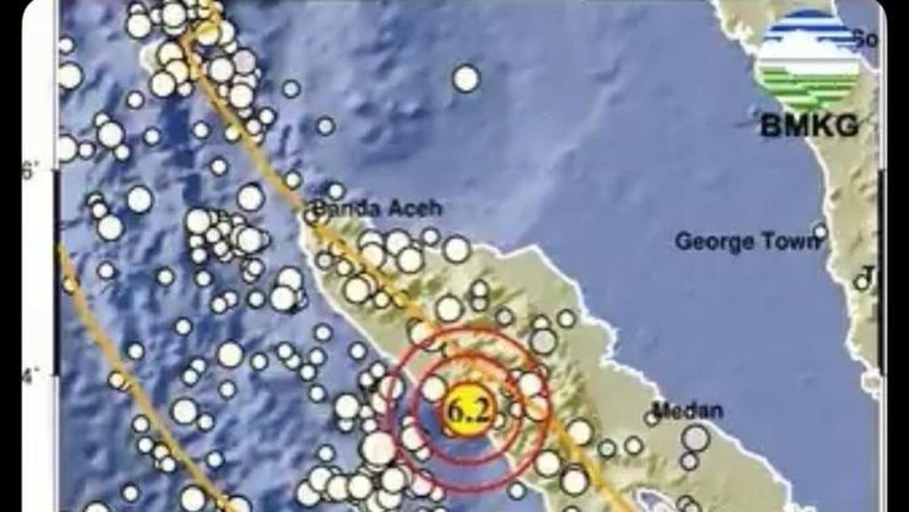 Gempa Magnitudo 6,2 Guncang Aceh Barat Daya, Tidak Berpotensi Tsunami