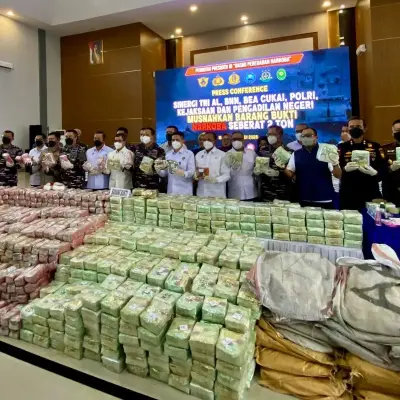 Dua Ton Narkoba Selundupan Dimusnahkan Aparat Hukum Kepri, Nilainya Mencapai Rp7,5 T