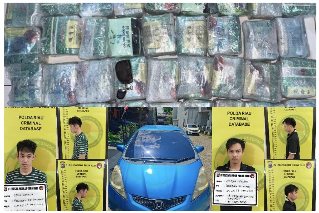 Polda Riau Gagalkan Penyelundupan 44 Kg Sabu, Dua Kurir Jaringan Internasional Ditangkap
