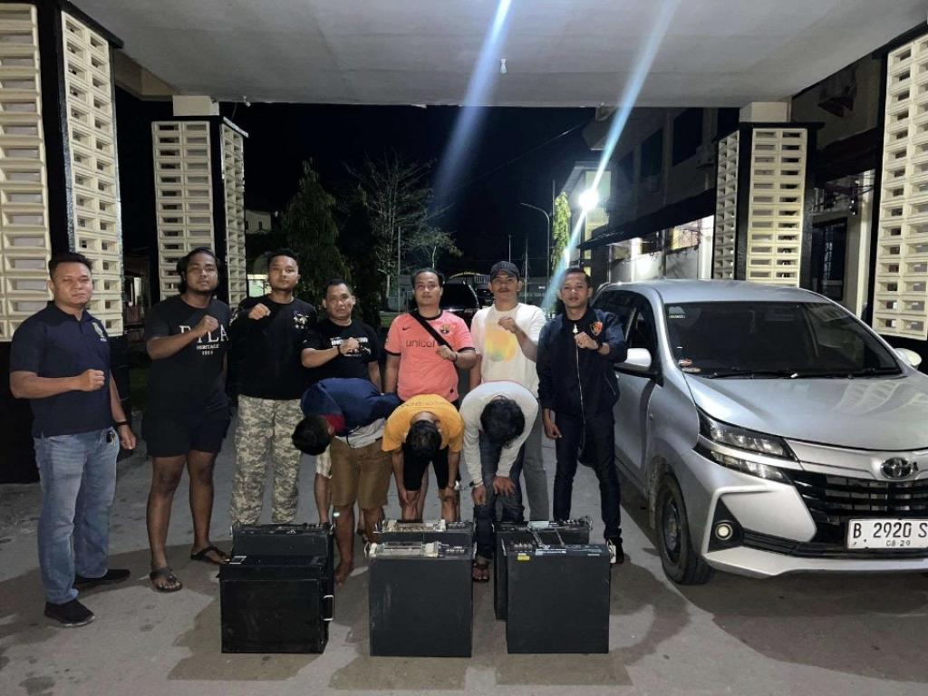 Polres Bengkalis Tangkap Tiga Pelaku Pencurian Baterai Tower Telekomunikasi