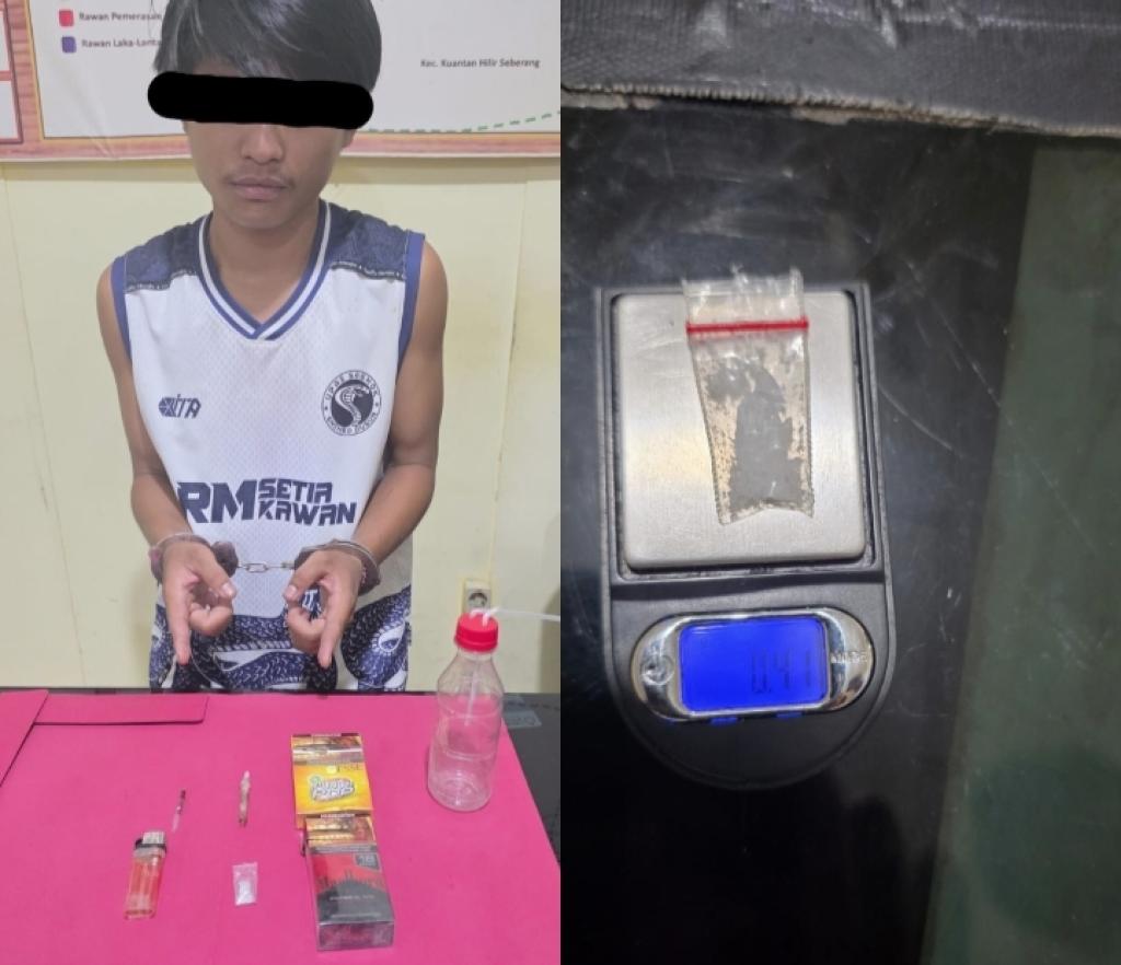Simpan Sabu 0,41 Gram, Pemuda di Pulau Kijang Ditangkap Personel Polsek Kuantan Hilir