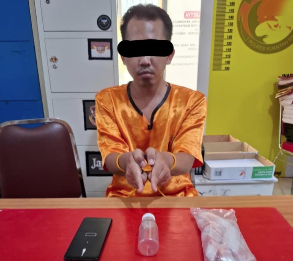 Satres Narkoba Polres Kuansing Amankan Kurir Sabu di Kuantan Sako