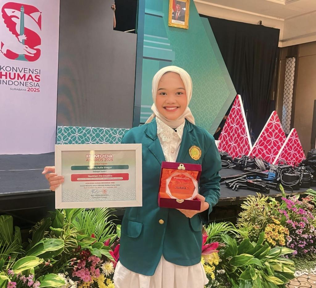 Sabitah Aulia Siregar dari UMRi  Raih Juara I PEMUDA AWARDS 2025 Kategori NextGen PR Creative