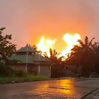Pipa Gas Meledak di Kemuning Inhil Picu Kepanikan Warga