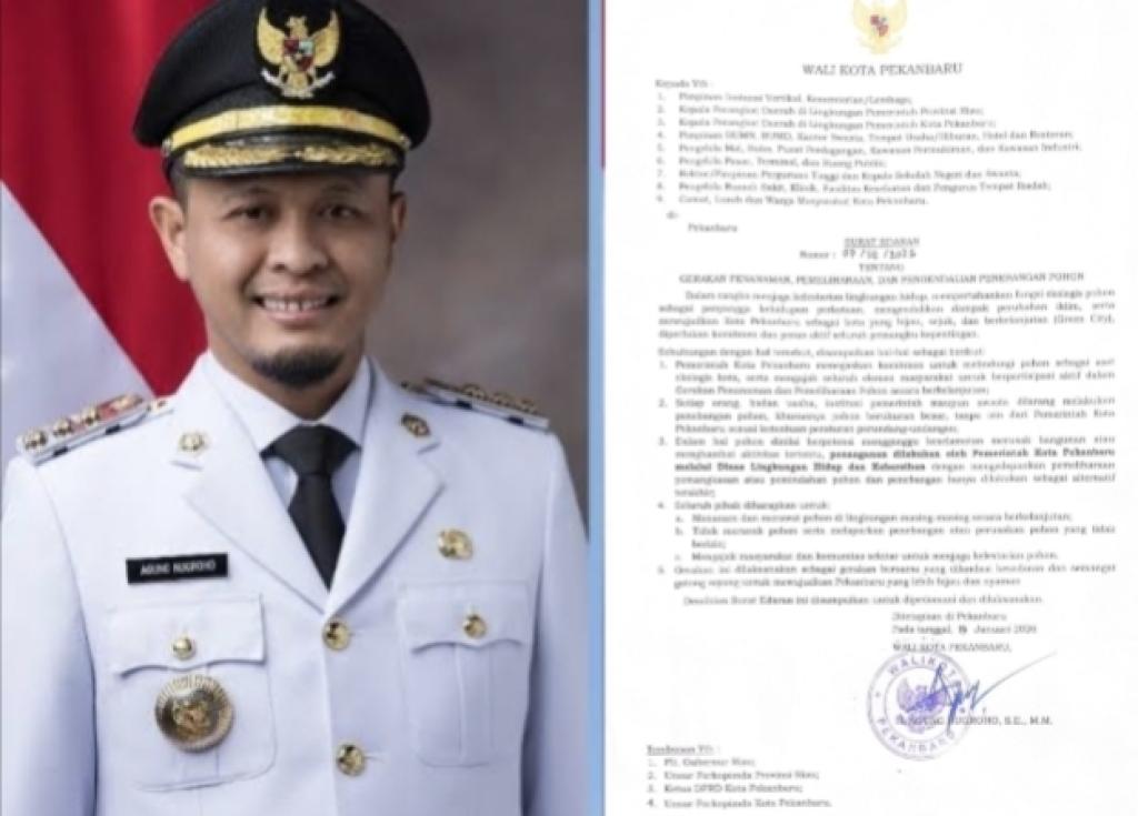 Larang Penebangan Pohon, Wako Pekanbaru Agung Nugroho Terbitkan Surat Edaran