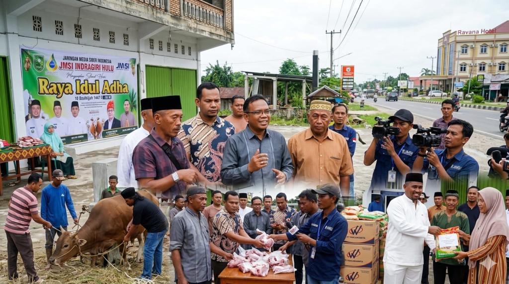 Gandeng Agrinas Palma Nusantara dan Pemda Inhu, JMSI Kurban Dua Sapi Untuk Wartawan