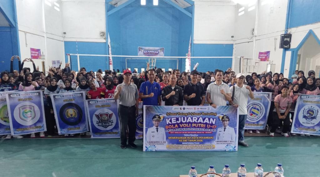 Kejuaraan Voli Putri U-17 Piala Wali Kota Pekanbaru Resmi Dibuka, Diikuti 12 Klub Se-Riau