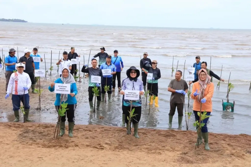 DLHK Kepri Tanam 1.000 Bibit Mangrove di Pulau Dompak Peringati Hari Mangrove Sedunia