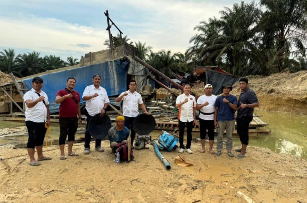 Polres Kampar Amankan Pelaku dan Peralatan Tambang Emas Ilegal