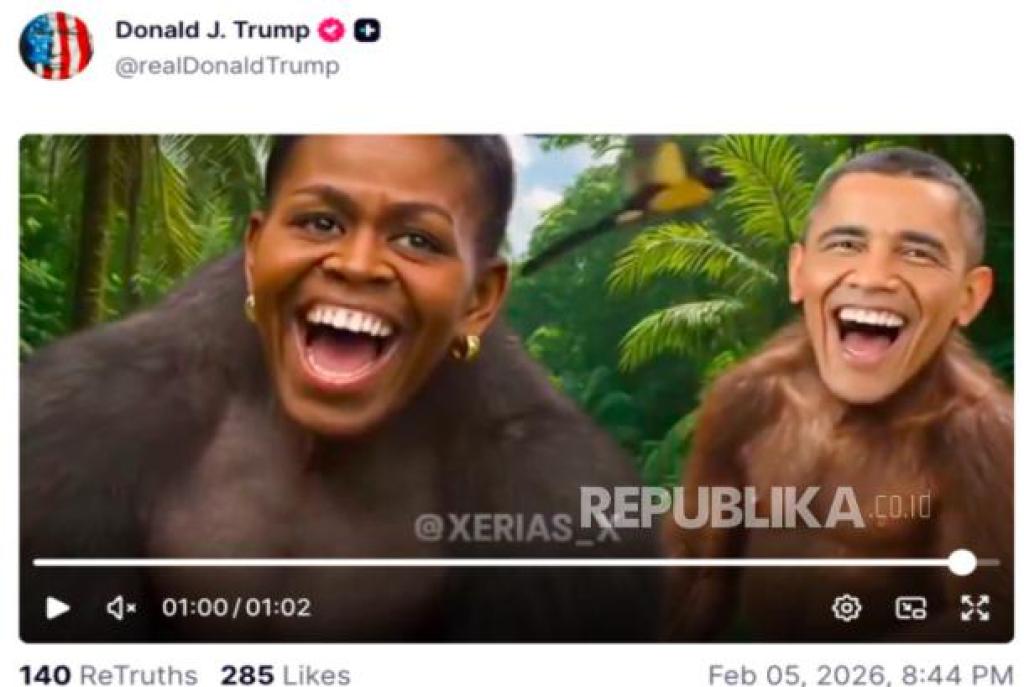 Posting Video Barack-Michelle Obama Berbadan Kera, Dinilai Rasis