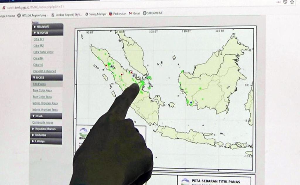 BMKG Pekanbaru Catat 17 Titik Panas di Sumatera, Riau Paling Dominan