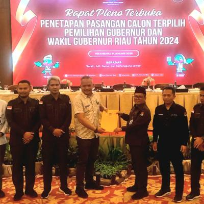 Hasil Pleno KPU Riau, Abdul Wahid-SF Hariyanto Resmi Jadi Gubernur dan Wakil Gubernur Riau Periode 2025-2030